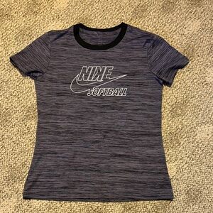 Nike Women's Black Heathered Softball Tee